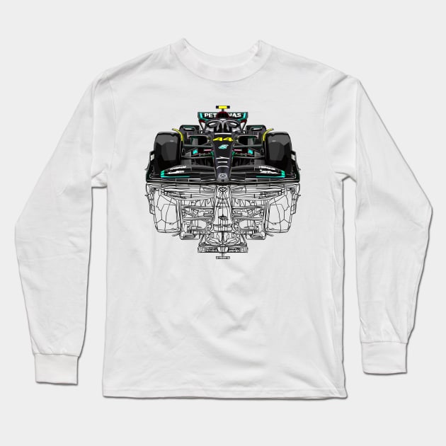 Sketch  W14 Vector Art 44 Long Sleeve T-Shirt by Worldengine